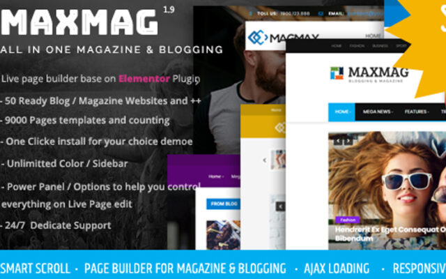 Maxmag – Magazine and Blogging WordPress Theme